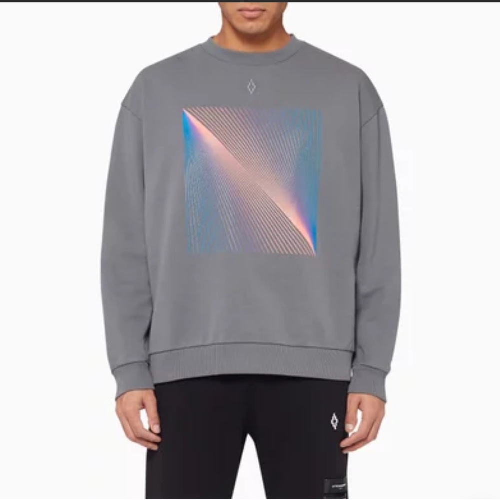 Marcelo Burlon Gray Graphic Men's Pullover Sz Large